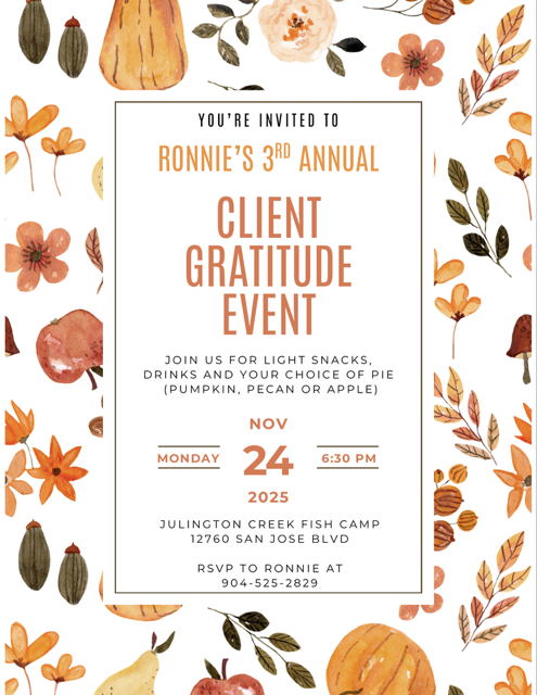 Orange Floral Fall Festival Invitation (Flyer)