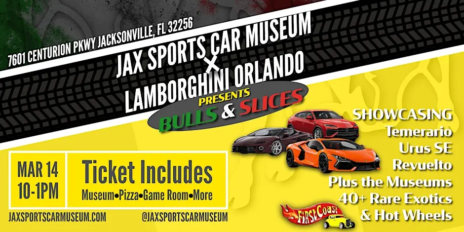 Bulls & Slices: Lamborghini Showcase at Jax Sports Car Museum