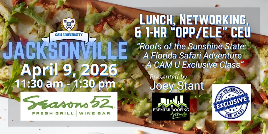 CAM U JACKSONVILLE Complimentary Lunch and 1-Hr CEU at Seasons 52